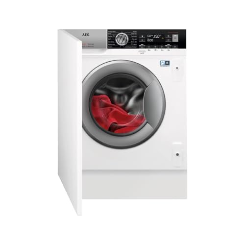 AEG L7WEC842BI Lavasecadora Integrable, Carga Frontal, Lava 8 Kg, Seca 4 Kg, 1600 rpm, Serie 7000, Motor Inverter, Programa NonStop, Panel LCD, Blanco, Clase E