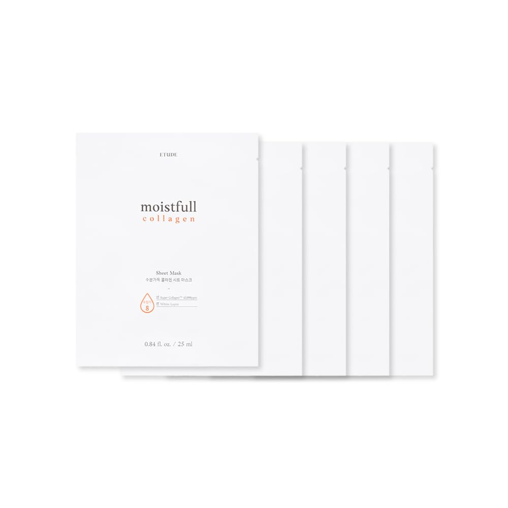 House Moistfull Collagen Sheet Mask [5pcs SET] (21AD); Super Collagen for Deep Moisture and Healthier Skin; Korean Skin Care