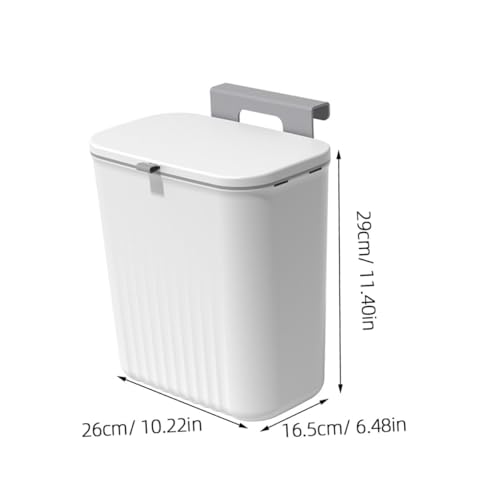 Caneca de basura pequeña para cocina con tapa deslizante e instalación en puerta, color marfil miniatura 2