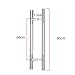 TBLOTYD Industrial Pipe Door Pull Handle 2 Pack, Stainless Steel Door Handle H-Shape, Contemporary Entry Door Handle Grab Bar, Pipe Diameter 38Mm,50x30cm