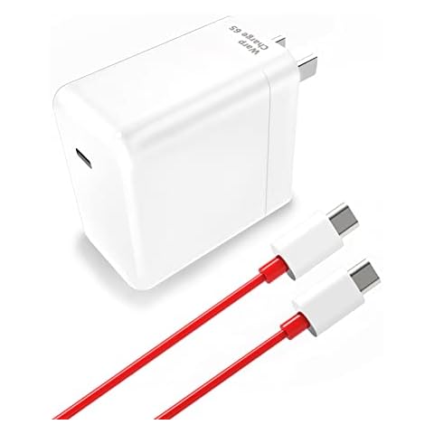 Kowokol OnePlus Warp Charger, 65W Warp Charger Block Replacement for OnePlus Nord 2 5G/9 Pro/9RT/9/9R/8T+ 5G/8T,10V 6.5 A Warp65 OnePlus Fast Wall Charger Adapter with 3.3 ft USB C Warp Charger Cable Cover