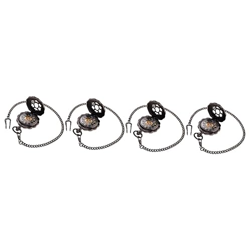 SOIMISS 4 Piezas Reloj De Bolsillo Mecánico Collar De Gargantilla para Hombres Reloj Vintage Relojes De Pulsera para Hombre Bolsillo Antiguo Reloj De Bolsillo Antiguo Relojes De Bolsillo