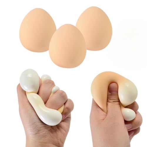 Beectfwerf Stress Relief Fidget Toys Egg, Squeeze Gifts for Kids, Relieve Tension and Work Pressure, 3 Pack