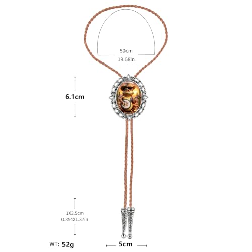 Image of Jeilwiy Bolo Tie for Men Western Cowboy Gothic Bolo Tie Necklace Halloween