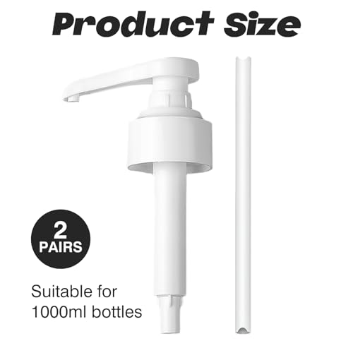 2 Stück Dosierpumpe 1L Sirup,Dosierpumpe zum Drinks,Sirup Spender Wiederverwendbar,Pumpspender Set,für Monin Glas Flasche des Ersatzpumpe,Kompatibel 1L Monin Sirup Pumpe,Einmal Drücken 10 ml(Weiß)