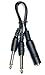 Kurrent Electric 1/4 Inch Mono TS Female to 2 x 1/4 Inch Male Mono TS Y 1:2 Splitter Cable (2)