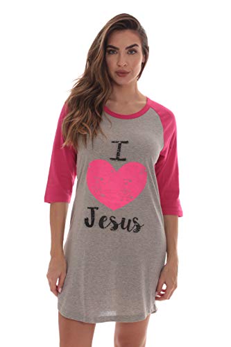 Just Love 100% Cotton Sleep Dress for Women Baseball Sleeve Nightshirt