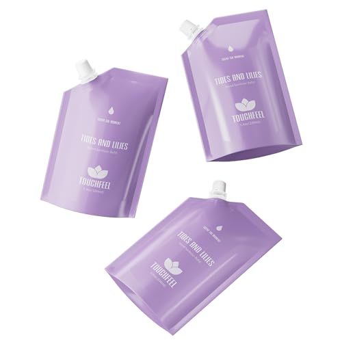 TOUCHFEEL Hand Sanitizer Spray Refill Pouch Travel Size Natural Moisturizing Hand Sanitizer Refill Pocket Portable 100 mL (3.40 Fl Oz Each Pouch Tides and Lilies 3-Pack
