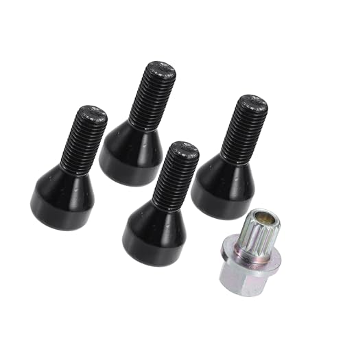 Image of Motoforti Wheel Lock Set Lug Nuts Bolts, Wheel Lock Bolt,for BMW 528i 1978-1987,Metal,No.36136786419,Black, Bronze Tone