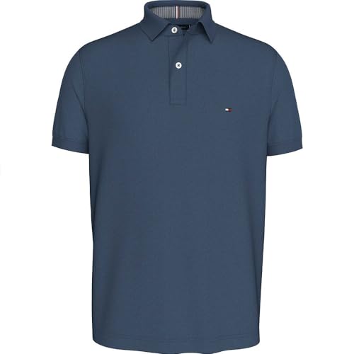 Tommy Hilfiger Herren Poloshirt Kurzarm 1985 Regular Fit, Blau (Aegean Sea), XL