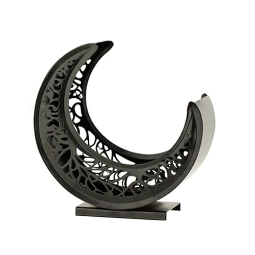 Shurhome Elegante cesta de frutas de metal curvado Moons, diseño de ahorro de espacio, bandeja de servir para encimeras, buffets, decoración de mesa, bandeja higiénica de metal para servir aperitivos