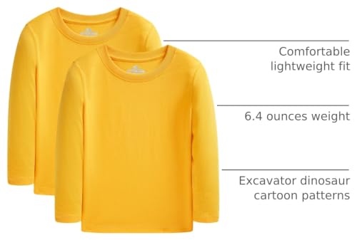 Image of Cadidi Dinos Boys Girls Long Sleeve Shirts Cotton Casual Crewneck Printed Kids T-Shirts