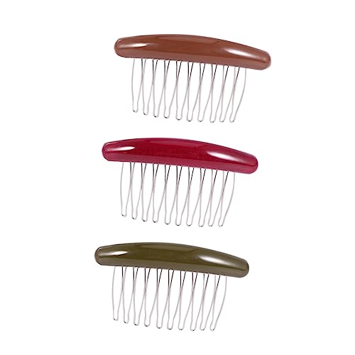 LIFKOME 3pcs Interleaved Tortoise Hair Side Combs for Women Non Slip Styling Clips for All Hair Portable