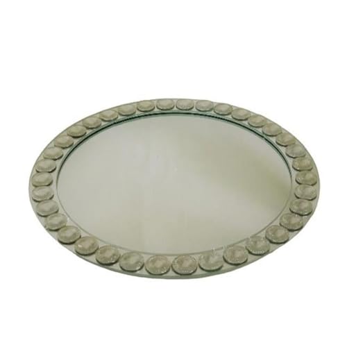 Plato Espejado con Cuentas Diamante 13 pulg miniatura 1