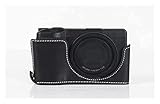 Ives Commercial Estuche para la Camara PU Funda Inferior de Cuero for Ricoh Medio Cuerpo Cubierta Batería Bolsa Abrir Mochila de fotografía (Color : Black)