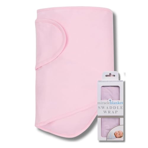 Image of Miracle Blanket Swaddle Wrap – Help Your Newborn Sleep Longer – Soft & Secure Sleep Sack for Infants – Easy-to-Use Swaddling Blanket for a Calm Baby (Pink)