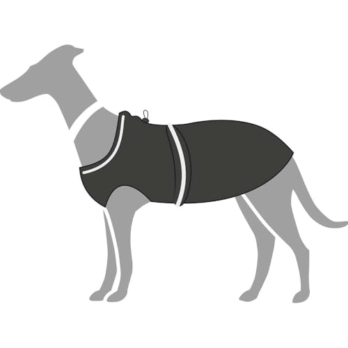 HUNTER Hunde-Regenmantel UPPSALA RAIN, Farbe: schwarz, wind- & wasserfest, anpassbarer Bauchgurt, reflektierend, elastische Beinschlaufen, kompakt verstaubar, leicht zu reinigen, waschbar, Größe: 40