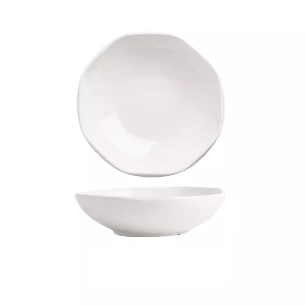 Assiettes à dîner Assiette Creuse Assiette Creuse à Bouche Profonde pour la Maison Vaisselle personnalisée créative pour hôtel Restaurant Assiette à dîner Blanche spécial(Grand)