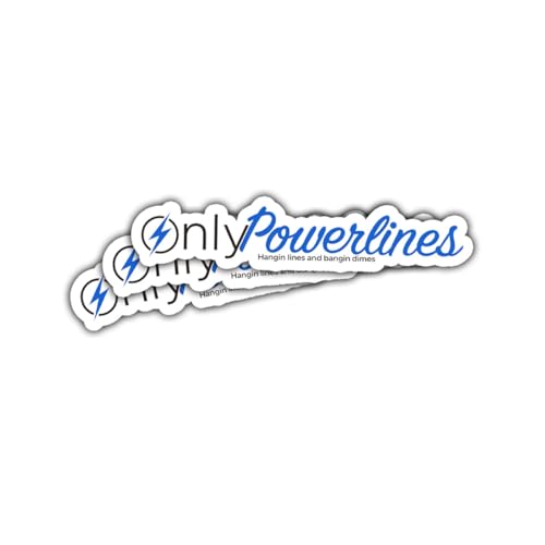 3Pcs Only Powerlines Sticker Funny Lineman Electrician Gift Line Life Lineman Sticker Power Lineman Stickers Power Lines Electric Blue Collar Decal for Laptop Water Bottle Car Hard Hat 3