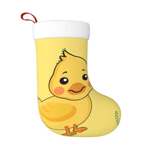WHJWZY Calcetín decorativo de Navidad, para días festivos, fiestas, Navidad, Halloween y Año Nuevo, estampado de pato de dibujos animados
