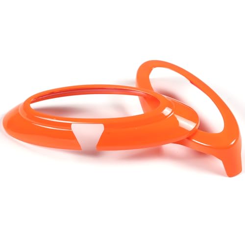 Image of Rear and Front Emblems Trim Ring Cover Compatible with Ford Maverick 2022-2025, Car Front and Rear Logo Circles Cover, Front Hood Rear Trunk Emblem Logo Decorative Accessories (Orange)