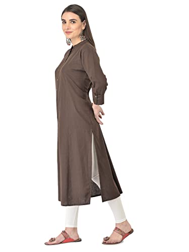 Image of Pistaa's Women's Cotton Regular Fit Casual Kurta