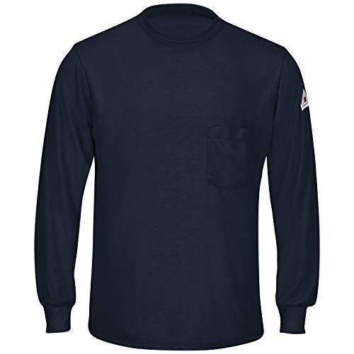 Bulwark Lightweight FR Long Sleeve T-Shirt, Navy, Medium
