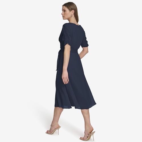 Image of DKNY Women's 3 /4 Sleeve Faux Wrap Dress