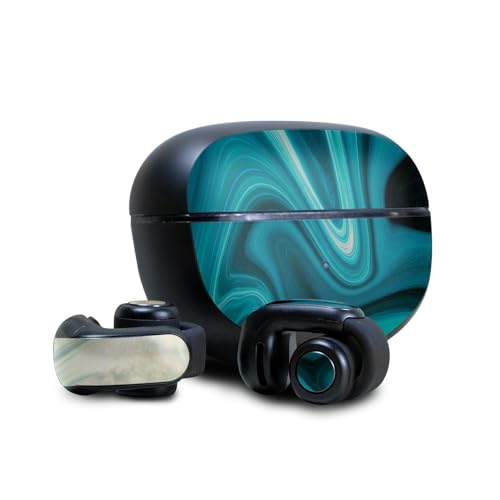 Image of Headphone Skin Compatible with Bose Ultra Open Earbuds - Aqua Swirl - Premium 3M Vinyl Protective Wrap Decal Cover - Easy to Apply | Crafted in The USA by MightySkins