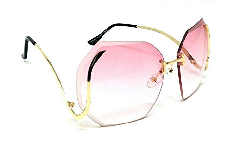 Womens XL Oversized Rimless Butterfly Luxury Sunglasses
