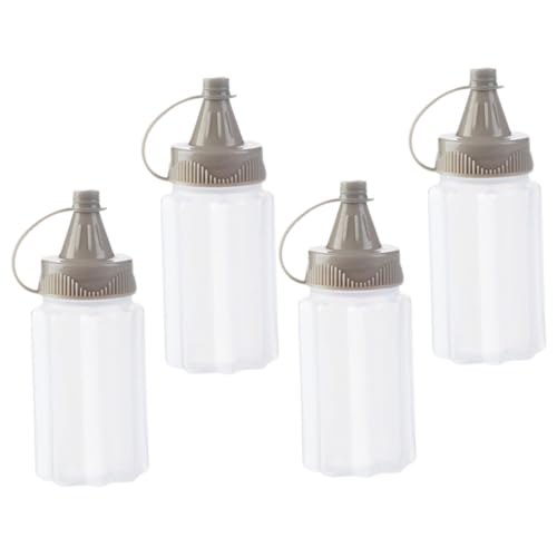 OFFSCH 4Pcs Portable Mini Squeeze Bottles Leakproof Condiment Dispenser for Ketchup Sauces Oils and Dressings Kitchen Tools for Grilling and Outdoor Use