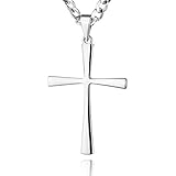 STERLL Herren Massive Silberkette Mit Kreuzanhänger Aus 925 Sterlingsilber