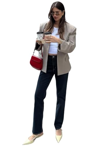 Blazer de costume à revers de pointe pour femme veste de smoking chic