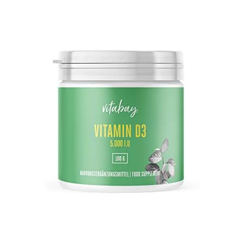 Vitabay Vitamin D3 Depot 5000 I.E. • 100 g veganes Pulver aus Flechten • 365 Portionen • Jahresvorrat Cover