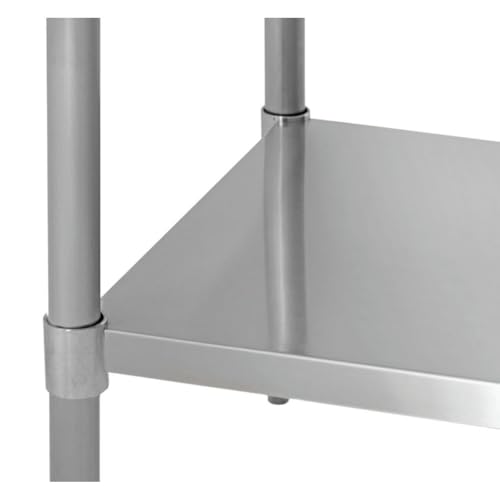 Image of Kratos Stainless Steel Kitchen Prep Table 96 inchx30 inch with Backsplash and Undershelf, NSF Worktable for Restaurants - 16ga /304SS