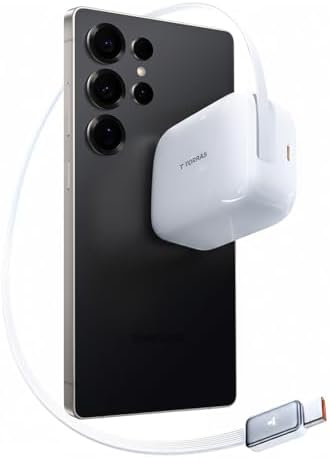 TORRAS FlexLine 67W Retractable USB C Charger Block,for Samsung Galaxy S26 Ultra Charger Fast Charging, GaN Ⅲ USB C Cable with Dual-Port for iPhone 17 Pro Max, iPhone 16, MacBook Pro,iPad, 39.37in