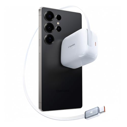 TORRAS FlexLine 67W Retractable USB C Charger Block,for Samsung Galaxy S26 Ultra Charger Fast Charging, GaN Ⅲ USB C Cable with Dual-Port for iPhone 17 Pro Max, iPhone 16, MacBook Pro,iPad, 3