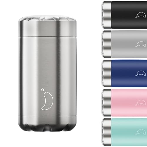 Image of Chilly's Food Pot - Leak-Proof, Premium Stainless Steel Reusable Food Container - Double-Walled Insulated for Hot or Cold Lunch Storage - Stainless Steel - 500ml