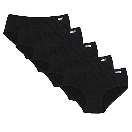Beauty_yoyo Underwear Teen Girls Women Cotton Soft Solid Color Waistband Panties Intimate Colorful Stretch Multipack Pure Black