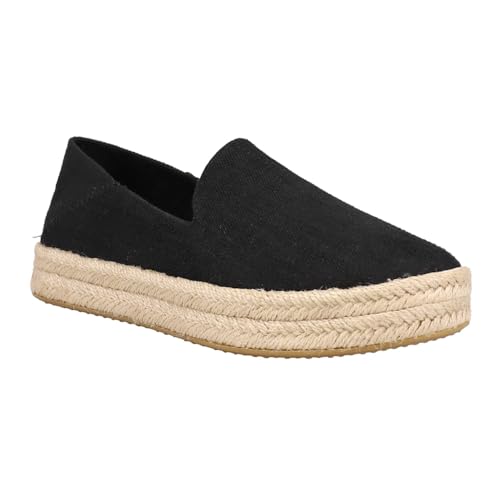 TOMS Womens Carolina Espadrille Slip On Flats Casual - Black - Image 3