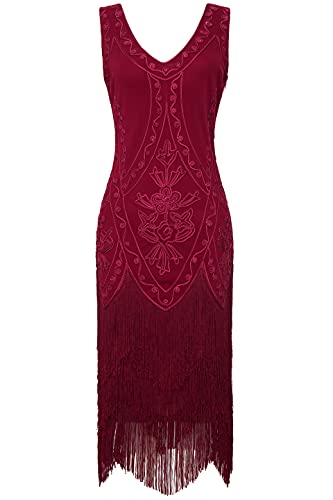 Image of BABEYOND 1920s Flapper Dress Roaring 20s Great Gatsby Costume Dress Fringed Embellished Dress