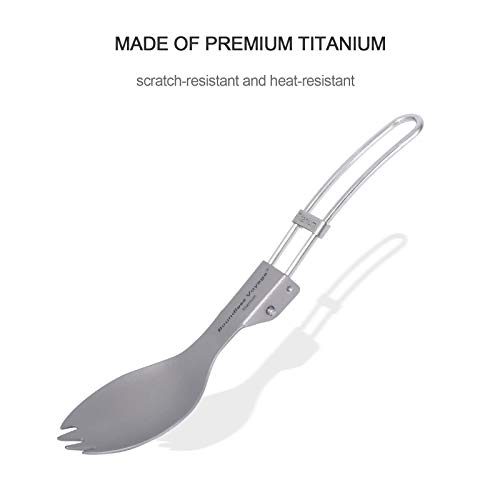 Boundless Voyage Titanium Folding Spoon Spork Fork Set Outdoor Camping Tableware Titanium Cutlery Lunchbox Cutlery Set Travel Cutlery Ti1022T - Image 3