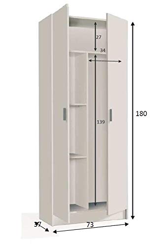 Dmora Armadio Multiuso Ante battenti e Due Ripiani...