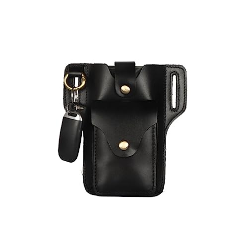 Sacchetto di della vita degli uomini del sacchetto del telefono mobile vita del chiave del per la del Versatilità cuoio nero