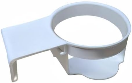 White Polypropylene Attachable Cup Holder for Lawn Chairs