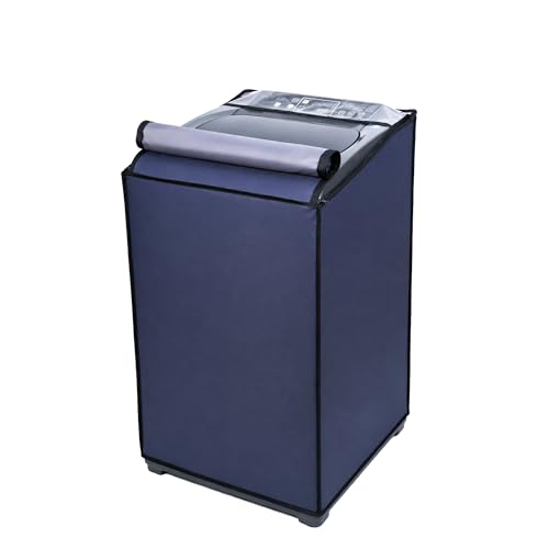 Image of Classic Top Load Washing Machine Cover Suitable For Whirlpool 360 Back Panel 8 Kg, 8.5 Kg, 9 Kg, 9.5 Kg, 10 Kg, Waterproof & Dustproof (66cmsX63cmsX106cms, Navy Blue)