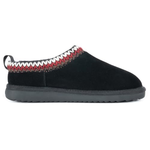 Image of Women's Genuine Shearling Slippers Suede Warm Indoor Outdoor Shoes Rubber Sole