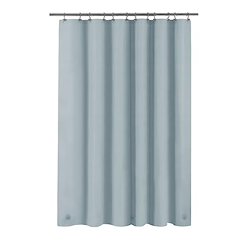 Image of Barossa Design Shower Curtain Liner - Premium PEVA Shower Liner for Bathroom, BPA & PVC Free, No Chemical Smell, Lightweight Standard Size Bath Curtain with 3 Magnets, Metal Grommets - Stone Blue