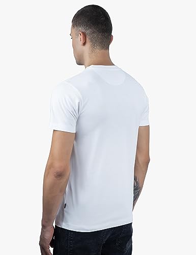 Image of Revolt Streetwear SINDICATE Men Revolt Men's Casual Round Neck 100% Cotton T-Shirt - with Graphic Print, Logo Branding (Coconut Milk, M)