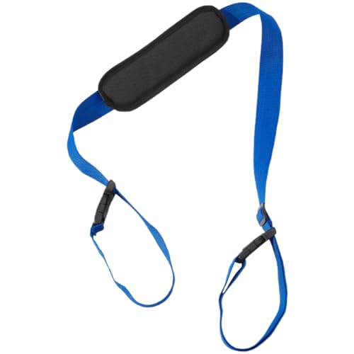 Image of GORGECRAFT Scooter Carry Strap Blue Beach Anti-Slip Shoulder Straps Replacement with Non-Slip Shoulder Pad Polyester Universal Adjustable Backpack Bicycle Carrying Straps for Foldable Balance Bikes